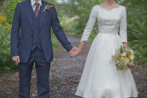 Original 1950s vintage long sleeved wedding dress, The Twins Weddings