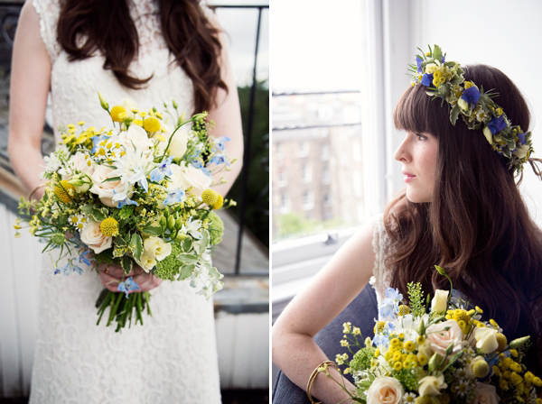 1960s style wedding, 1970s style wedding, bohemian bride, Edwardian wedding dress, yellow wedding, Anna C. Pettigrew Photography