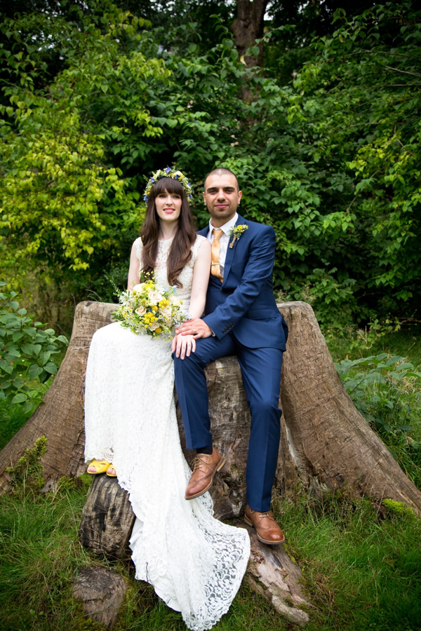 1960s style wedding, 1970s style wedding, bohemian bride, Edwardian wedding dress, yellow wedding, Anna C. Pettigrew Photography