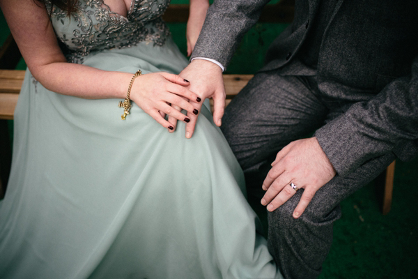 Rowanjoy pale green wedding dress, Eclectic Edinburgh wedding, Caro Weiss Photography