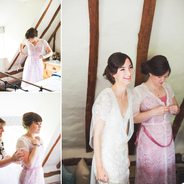 Azalea by Jenny Packham, Edwardian inspired floral crown, Emmanuel College Cambridge wedding, M&J Photography