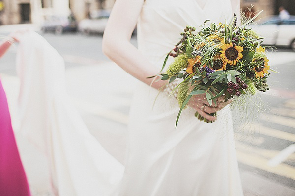 Enzoani wedding dress, Sunflower wedding, Manchester Art Gallery Wedding, Anna Hardy Photography