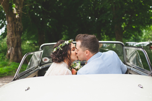 Jenny Packham, rustic floral coral wedding, Laura McCluskey Photography