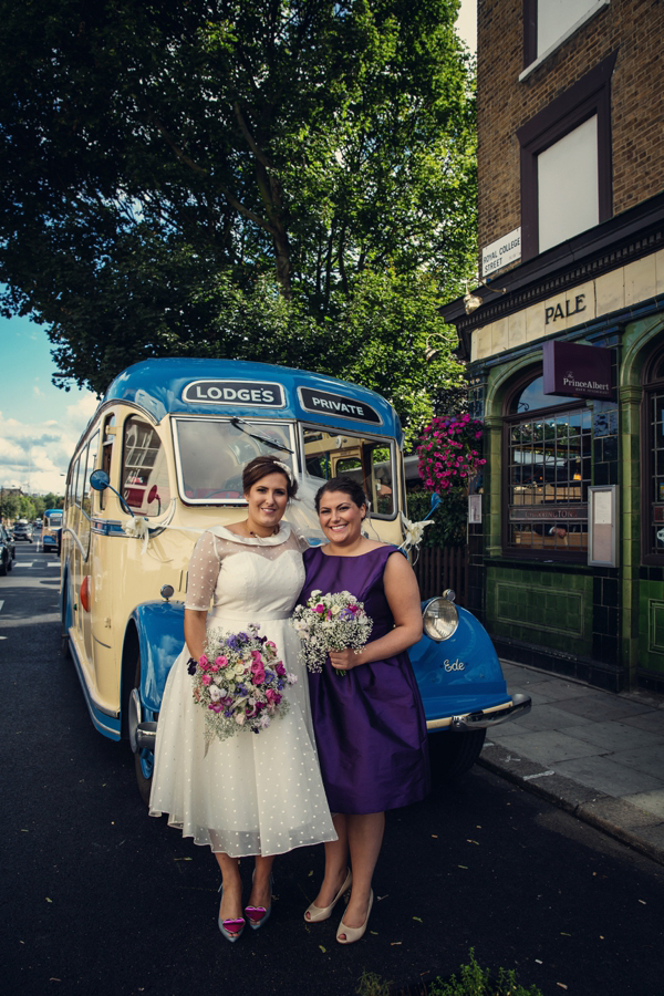 A 1950s inspired polka dot wedding dress, Camden London wedding, Assassynation Photography