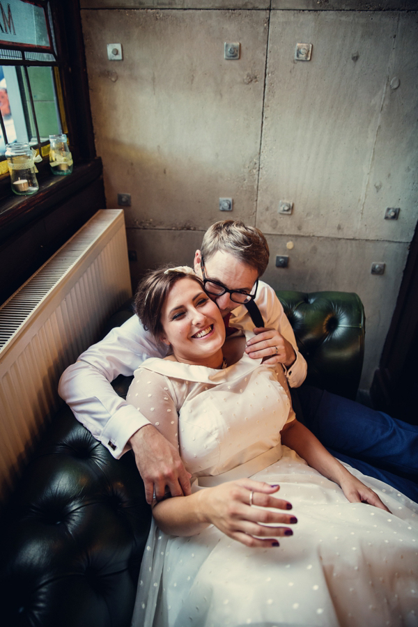 A 1950s inspired polka dot wedding dress, Camden London wedding, Assassynation Photography