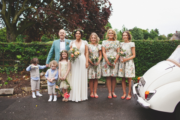 Jenny Packham, rustic floral coral wedding, Laura McCluskey Photography