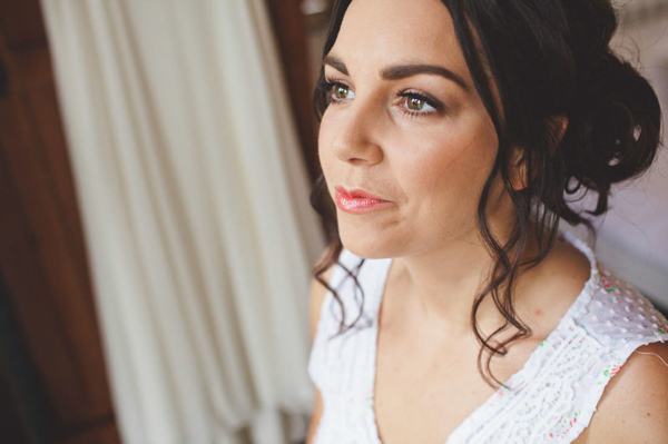 Jenny Packham, rustic floral coral wedding, Laura McCluskey Photography