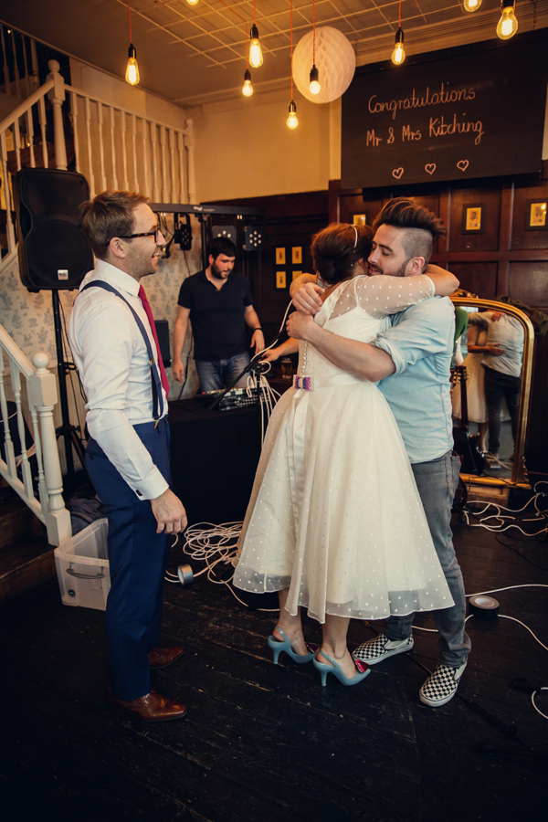 A 1950s inspired polka dot wedding dress, Camden London wedding, Assassynation Photography