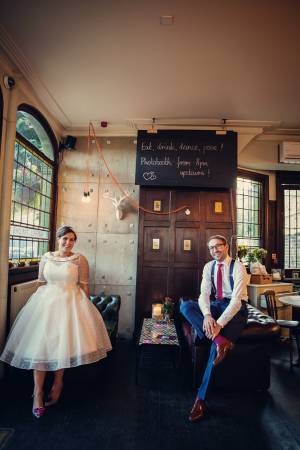 A 1950s inspired polka dot wedding dress, Camden London wedding, Assassynation Photography