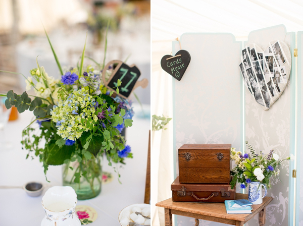 A pale blue, vintage afternoon tea party wedding