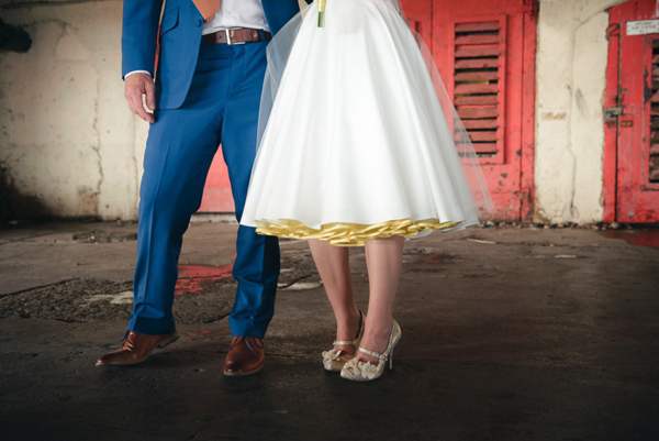 Candy Anthony wedding dress with yellow petticoat // Tino & Pip Photography