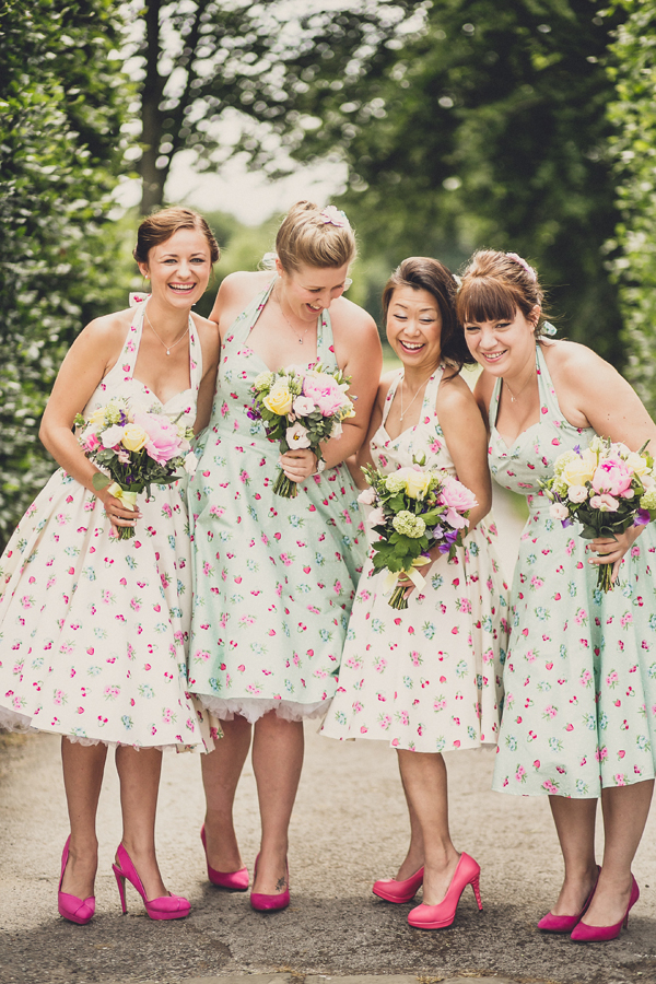 50s retro bridesmaids polka dot dresses