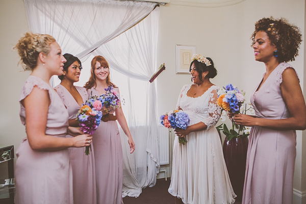 Bright and colourful London wedding // Wilden Bride wedding dress // Noel Deasington Photography
