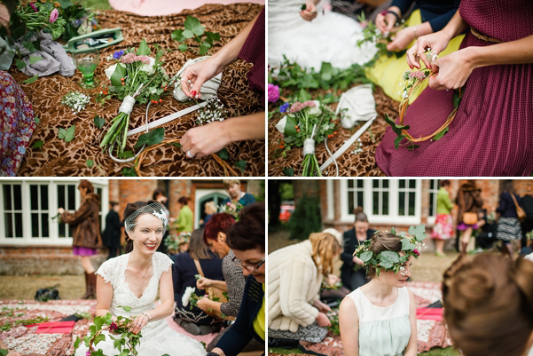 Vintage and bohemian inspired woodland wedding