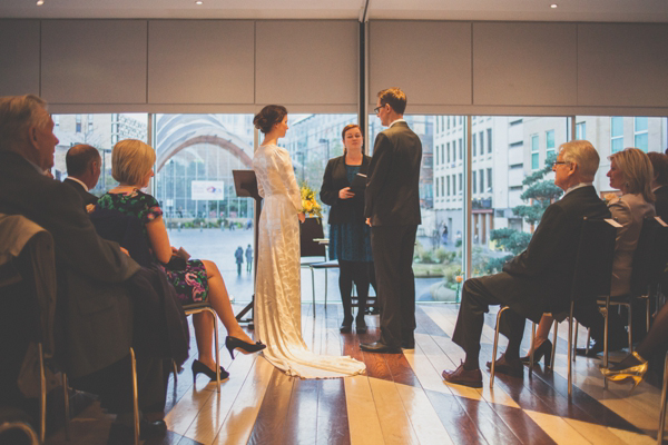 Lost in Translation inspired wedding // Wedding at The Crucible Theatre in Sheffield // Bride wearing a Japanese Kimono // Photography by India Hobson