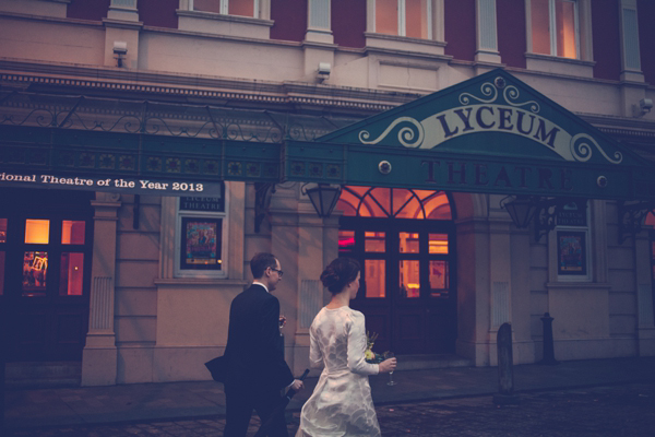 Lost in Translation inspired wedding // Wedding at The Crucible Theatre in Sheffield // Bride wearing a Japanese Kimono // Photography by India Hobson