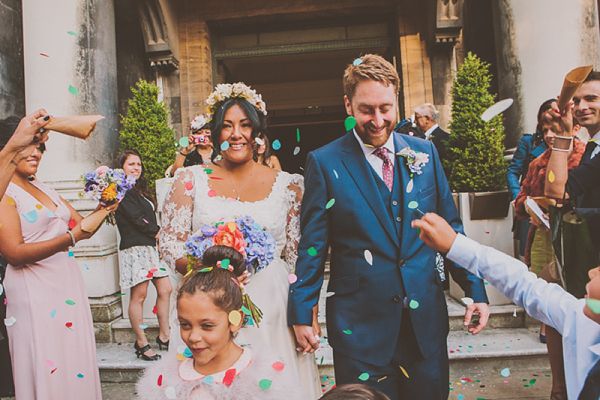 Bright and colourful London wedding // Wilden Bride wedding dress // Noel Deasington Photography