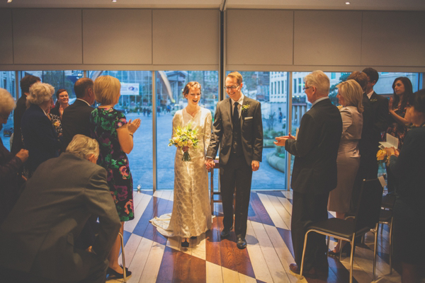 Lost in Translation inspired wedding // Wedding at The Crucible Theatre in Sheffield // Bride wearing a Japanese Kimono // Photography by India Hobson