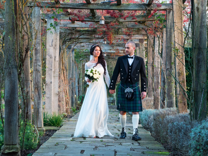 Elegant winter wonderland wedding // Bespoke wedding dress by Dana Bolton // Indigo Images wedding photography