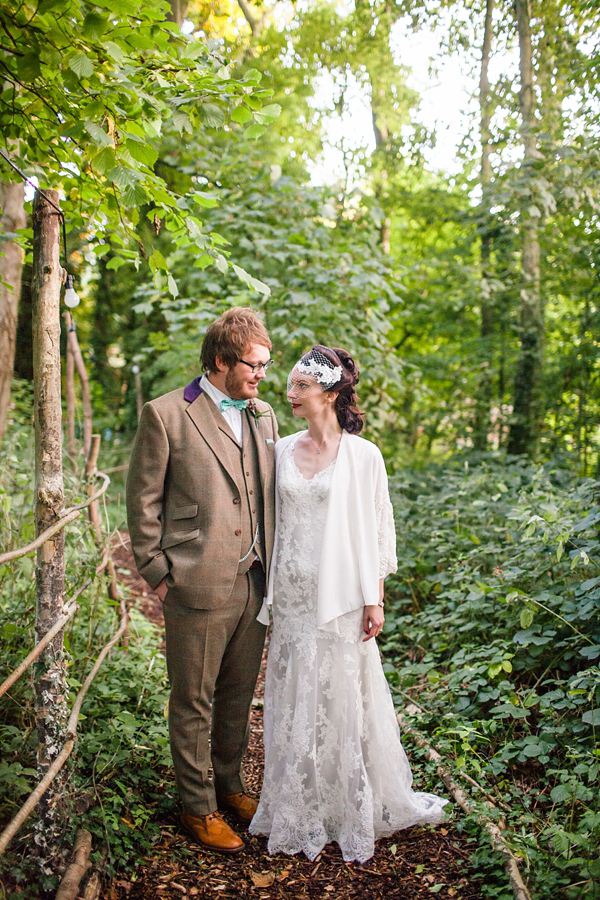 Vintage and bohemian inspired woodland wedding