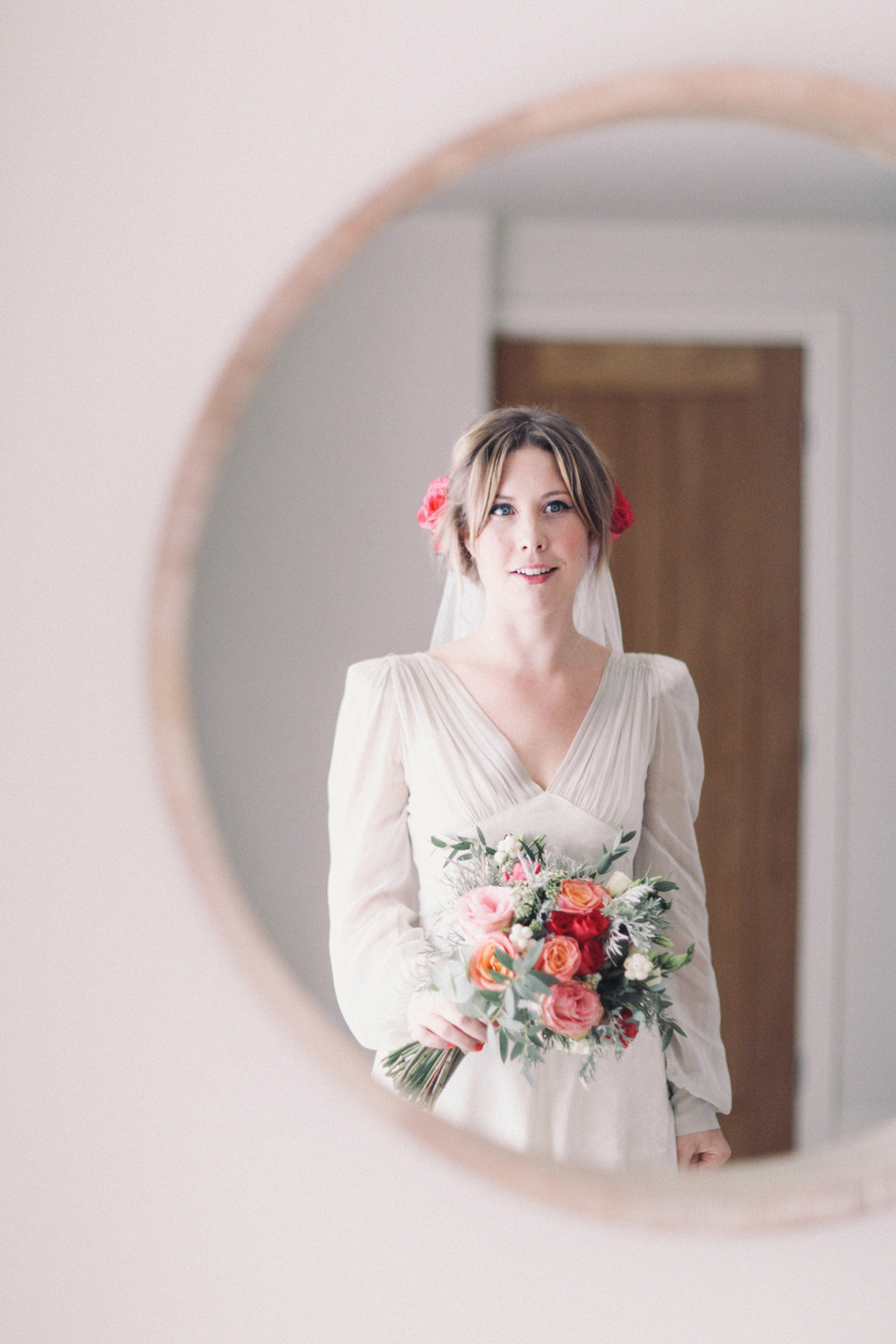 1940s vintage wedding dress by Elizabeth Avey // Tipi wedding in Anglesey // Rachel Hayton Photography