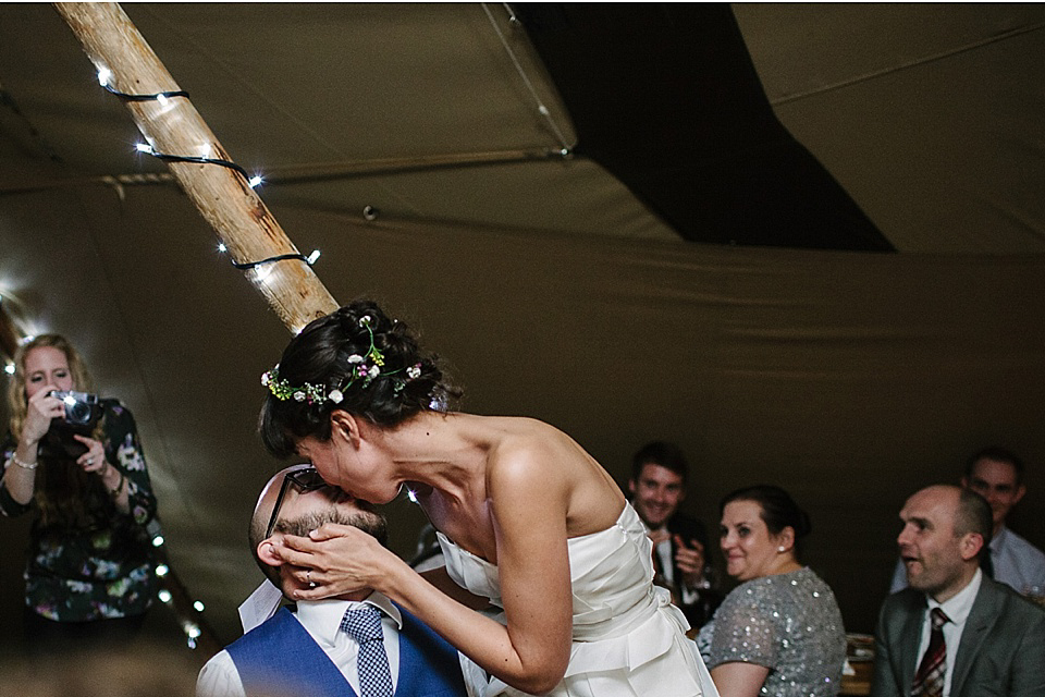 Alice Temperley Wedding Dress // World Tents Tipi Wedding // Photography by Joanna Brown