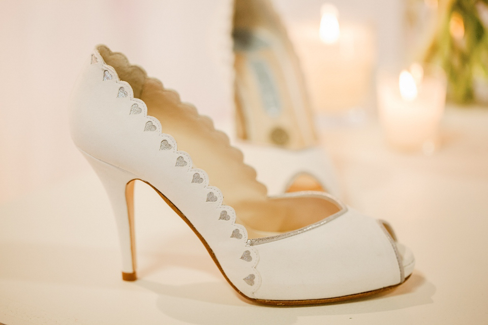 Charlotte Mills wedding shoes at The White Gallery, London, April 2014