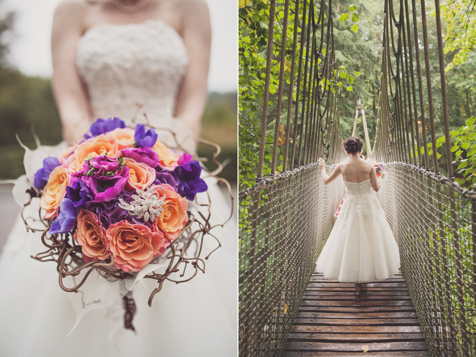 Justin Alexander wedding dress // Alnwick Treehouse wedding // Katy Melling Photography