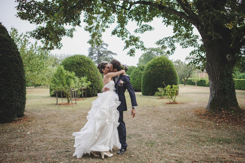 Reem Acra dress for a French Chateau wedding // Paris and New York inspired wedding // New Orleans jazz inspired wedding // Rik Pennington Photography