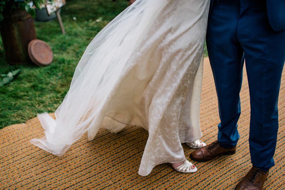 1940s vintage wedding dress by Elizabeth Avey // Tipi wedding in Anglesey // Rachel Hayton Photography