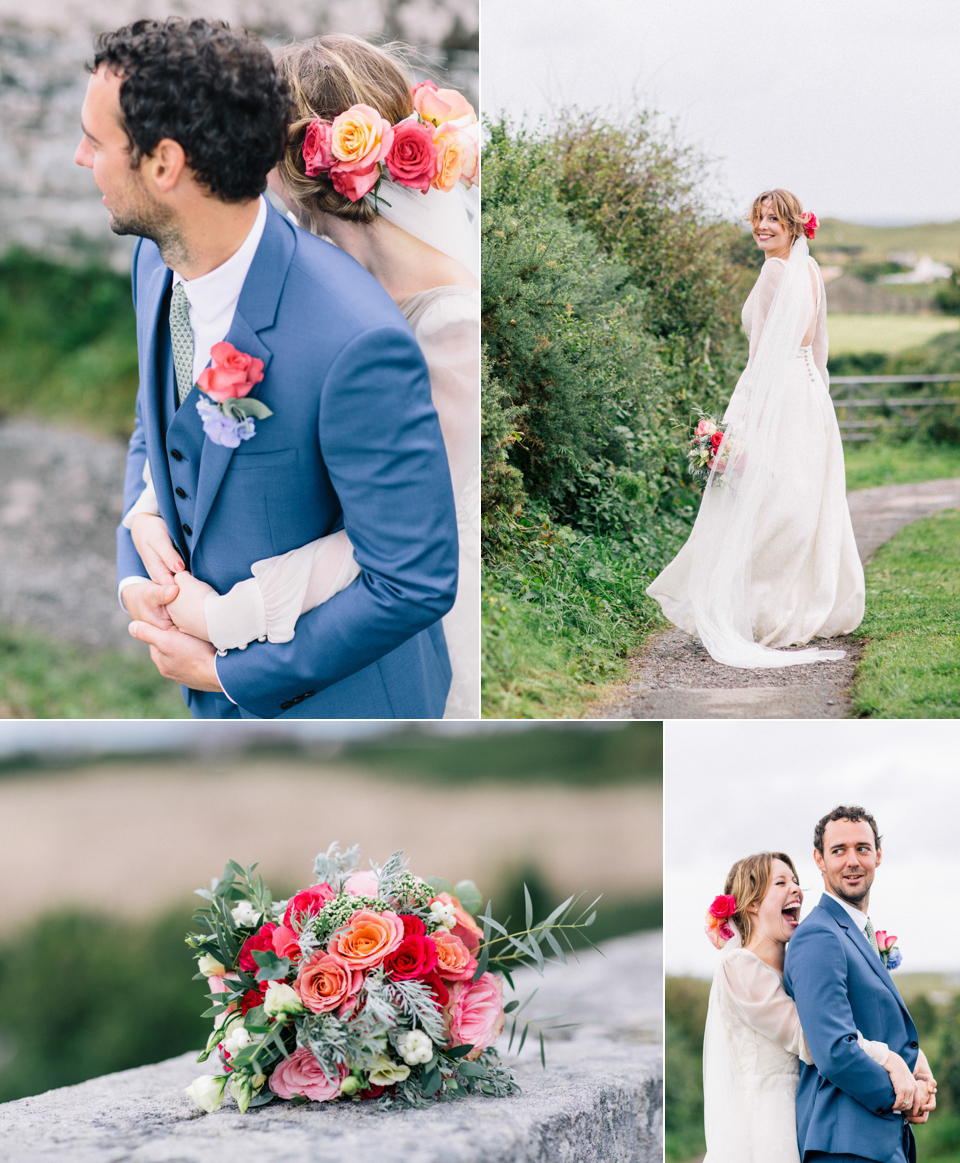 1940s vintage wedding dress by Elizabeth Avey // Tipi wedding in Anglesey // Rachel Hayton Photography