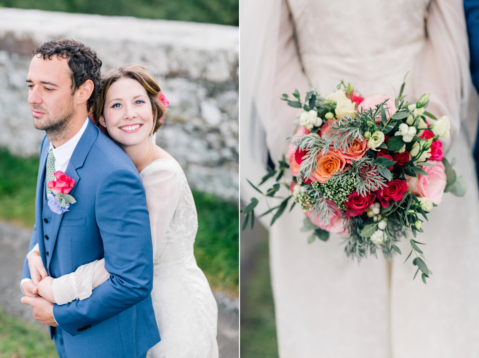 1940s vintage wedding dress by Elizabeth Avey // Tipi wedding in Anglesey // Rachel Hayton Photography