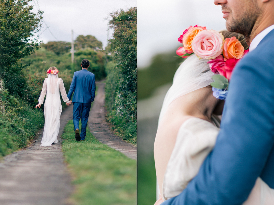 1940s vintage wedding dress by Elizabeth Avey // Tipi wedding in Anglesey // Rachel Hayton Photography