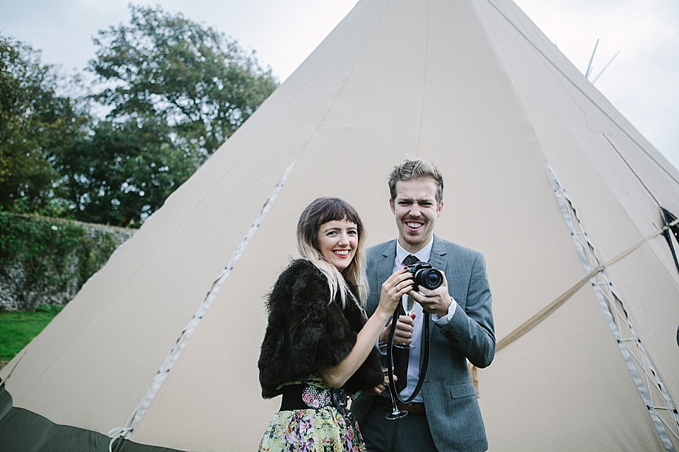 Alice Temperley Wedding Dress // World Tents Tipi Wedding // Photography by Joanna Brown