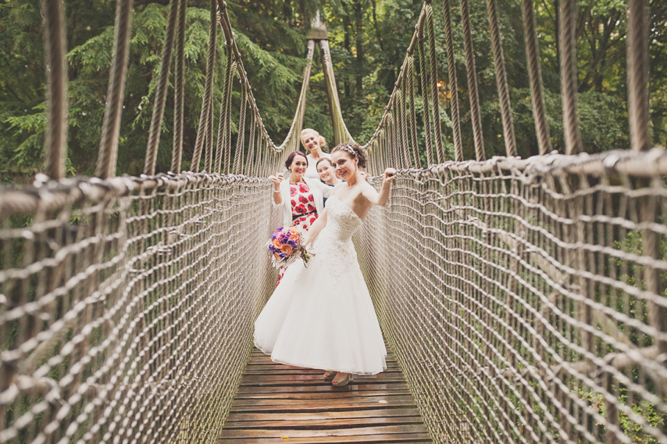 Justin Alexander wedding dress // Alnwick Treehouse wedding // Katy Melling Photography