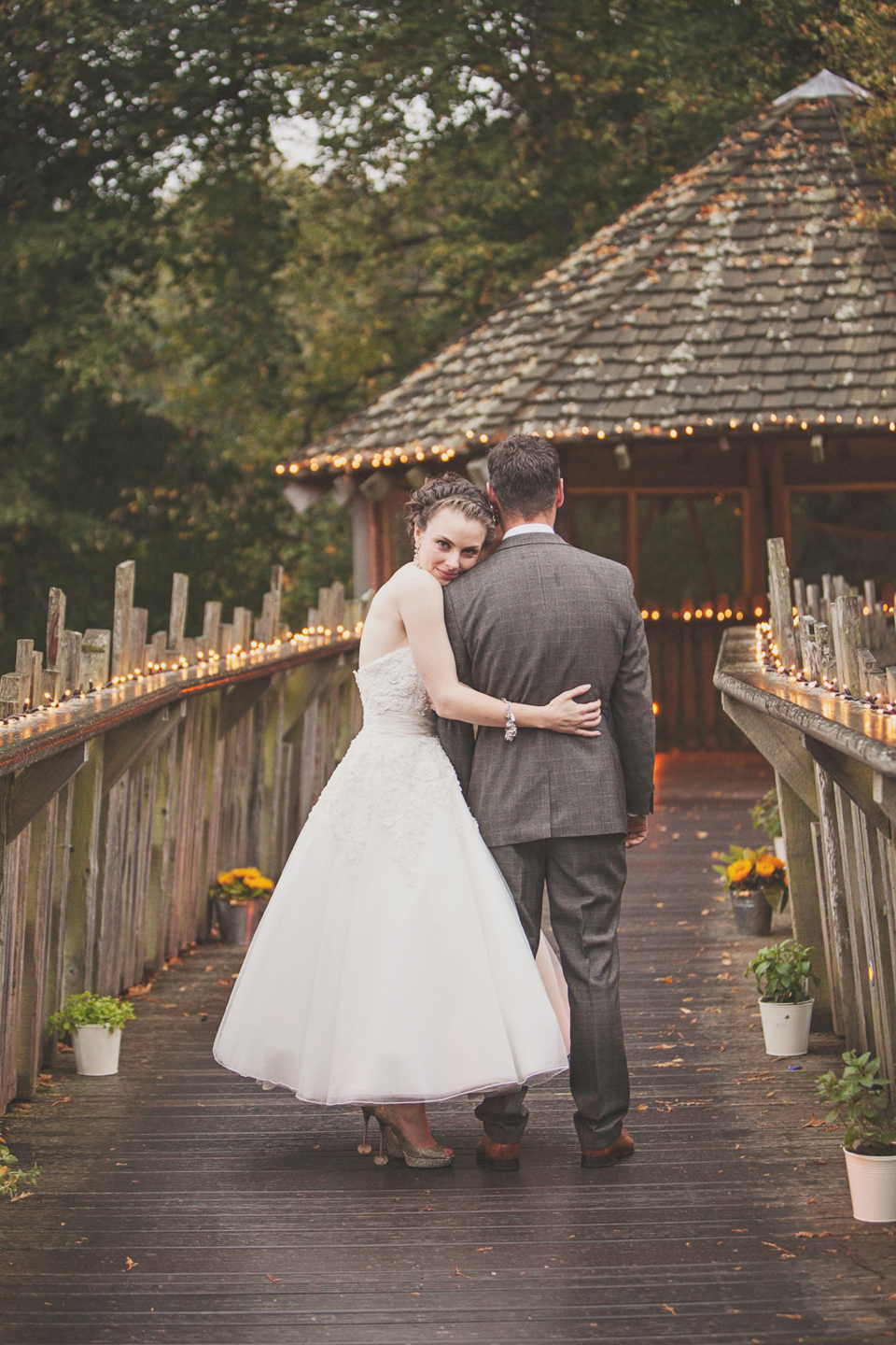 Justin Alexander wedding dress // Alnwick Treehouse wedding // Katy Melling Photography