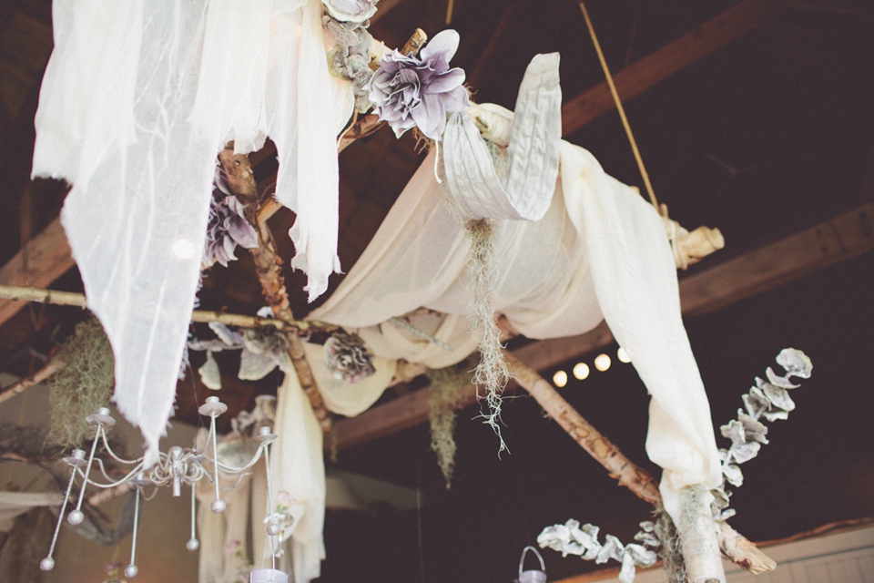 Vintage glamour farm wedding // Pale blue taupe grey Vera Wang wedding dress // Chris Spira Photography