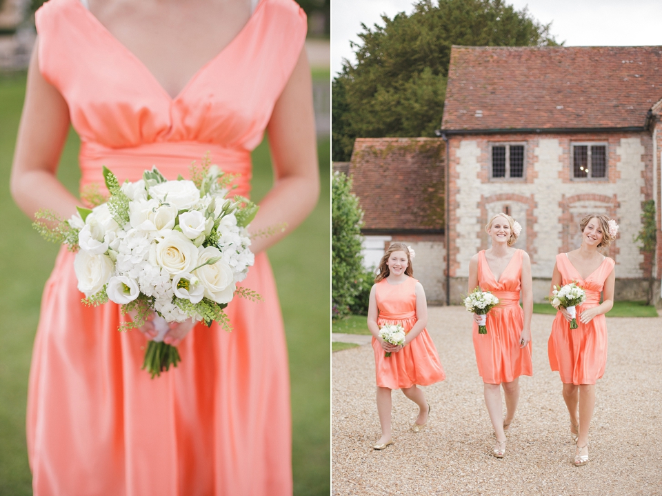 Coral colour summer wedding // Dress by Dana Bolton // Photography by Sarah Gawler