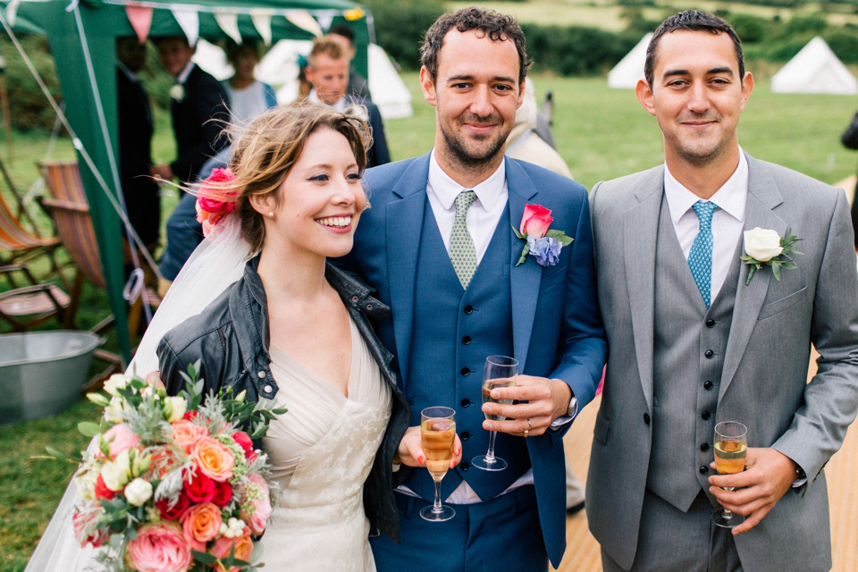 1940s vintage wedding dress by Elizabeth Avey // Tipi wedding in Anglesey // Rachel Hayton Photography