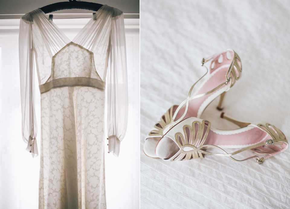 1940s vintage wedding dress by Elizabeth Avey // Tipi wedding in Anglesey // Rachel Hayton Photography