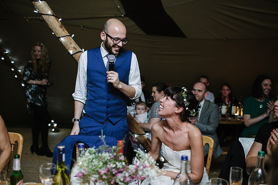 Alice Temperley Wedding Dress // World Tents Tipi Wedding // Photography by Joanna Brown