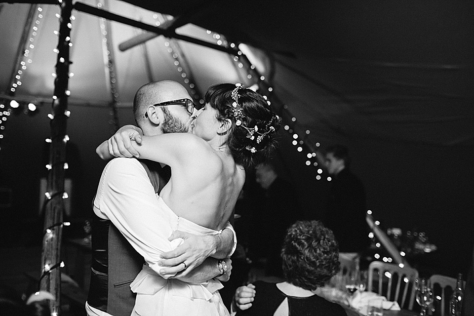 Alice Temperley Wedding Dress // World Tents Tipi Wedding // Photography by Joanna Brown