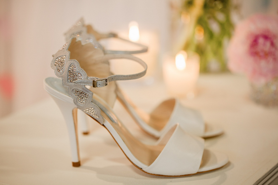Charlotte Mills wedding shoes at The White Gallery, London, April 2014