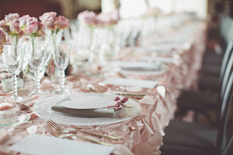 Vintage glamour farm wedding // Pale blue taupe grey Vera Wang wedding dress // Chris Spira Photography