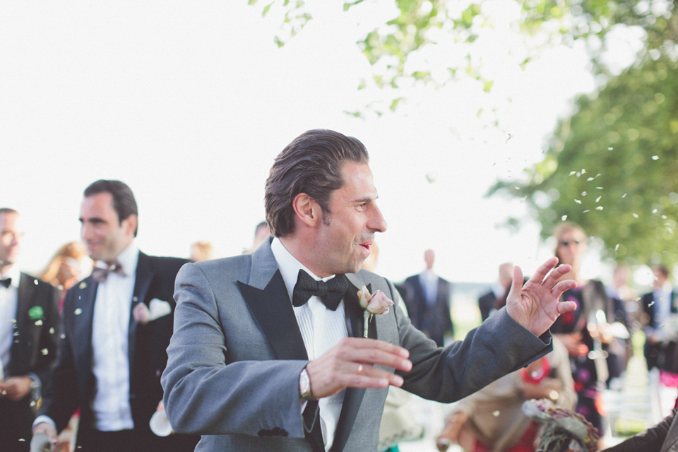 Vintage glamour farm wedding // Pale blue taupe grey Vera Wang wedding dress // Chris Spira Photography