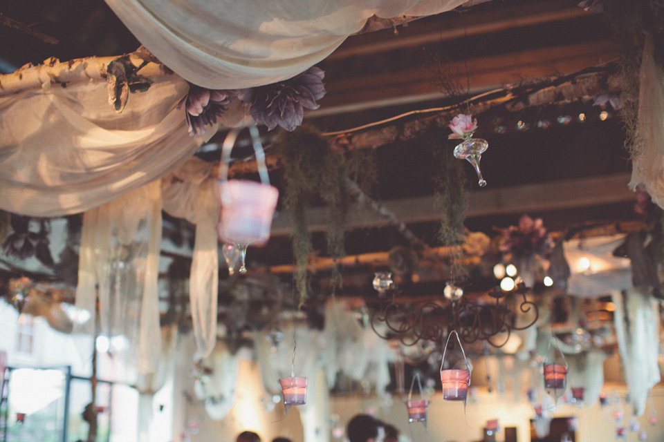 Vintage glamour farm wedding // Pale blue taupe grey Vera Wang wedding dress // Chris Spira Photography