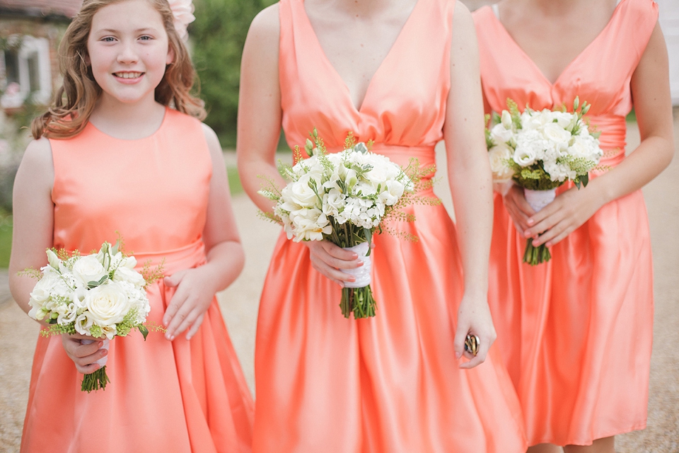 Coral colour summer wedding // Dress by Dana Bolton // Photography by Sarah Gawler