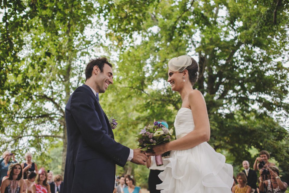 Reem Acra dress for a French Chateau wedding // Paris and New York inspired wedding // New Orleans jazz inspired wedding // Rik Pennington Photography