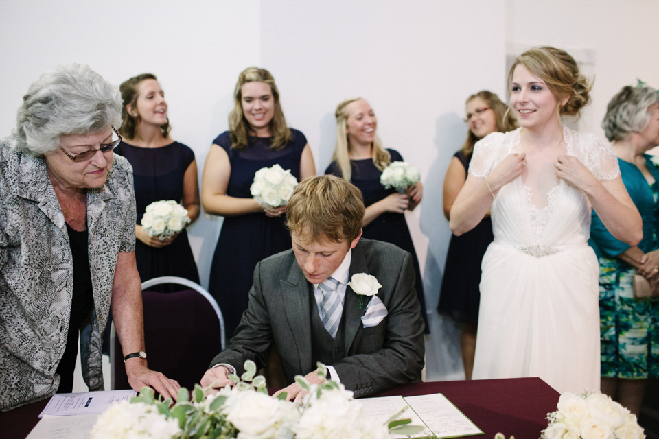 Aspen by Jenny Packham from Miss Bush Bridal in Surrey // Nautical themed wedding // Photography by Joanna Brown