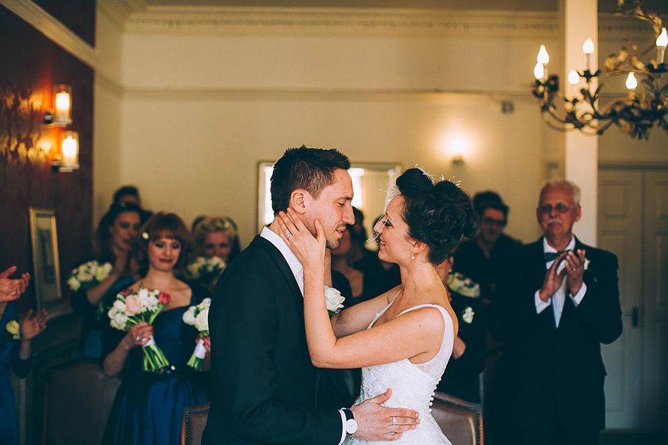 Friendship inspired wedding day // 50's style lace wedding dress // London wedding // Samuel Docker Photography